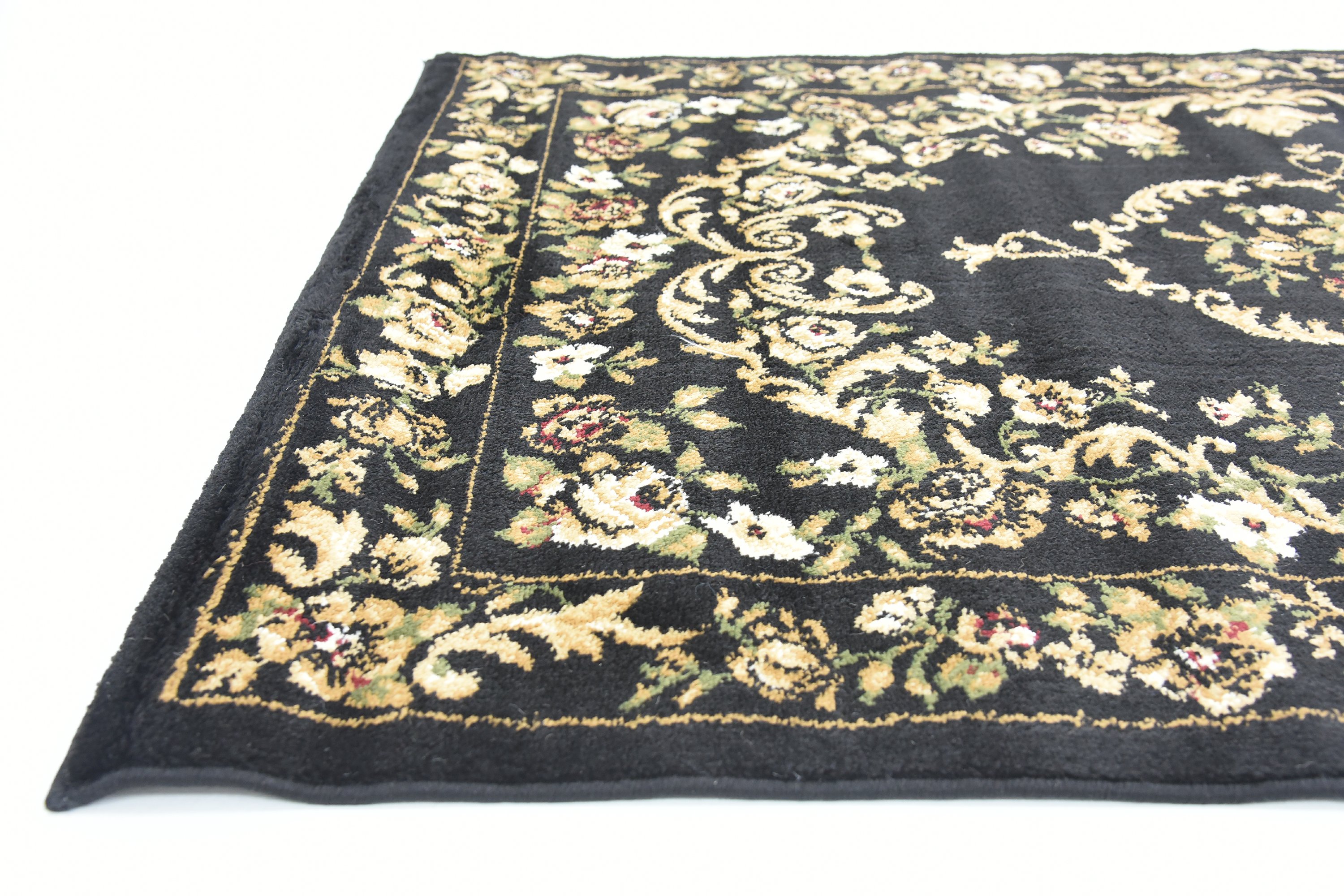 Black 3' 3 x 5' Classic Aubusson Rug Area Rugs eSaleRugs
