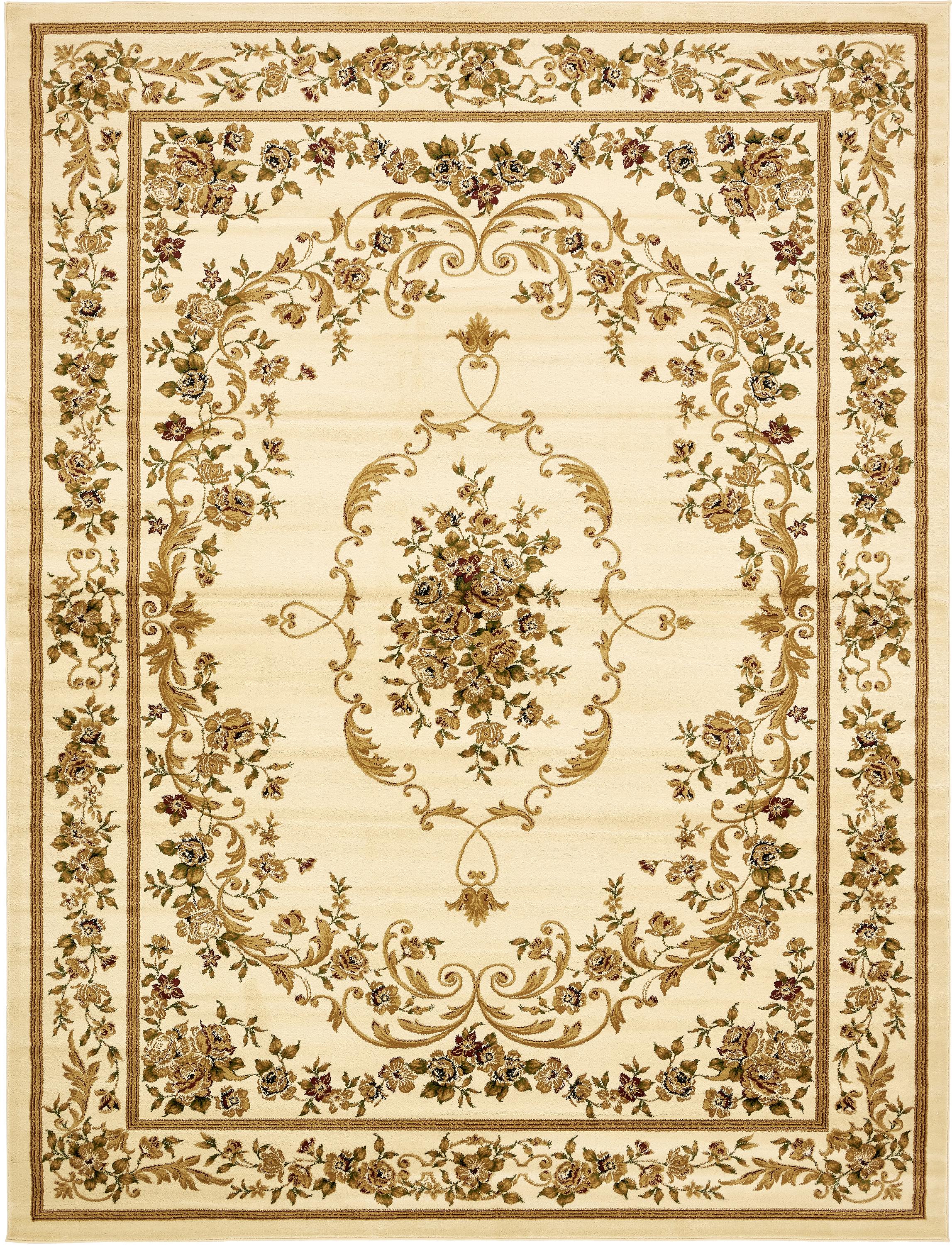Cream 9' 10 x 13' Classic Aubusson Rug eSaleRugs