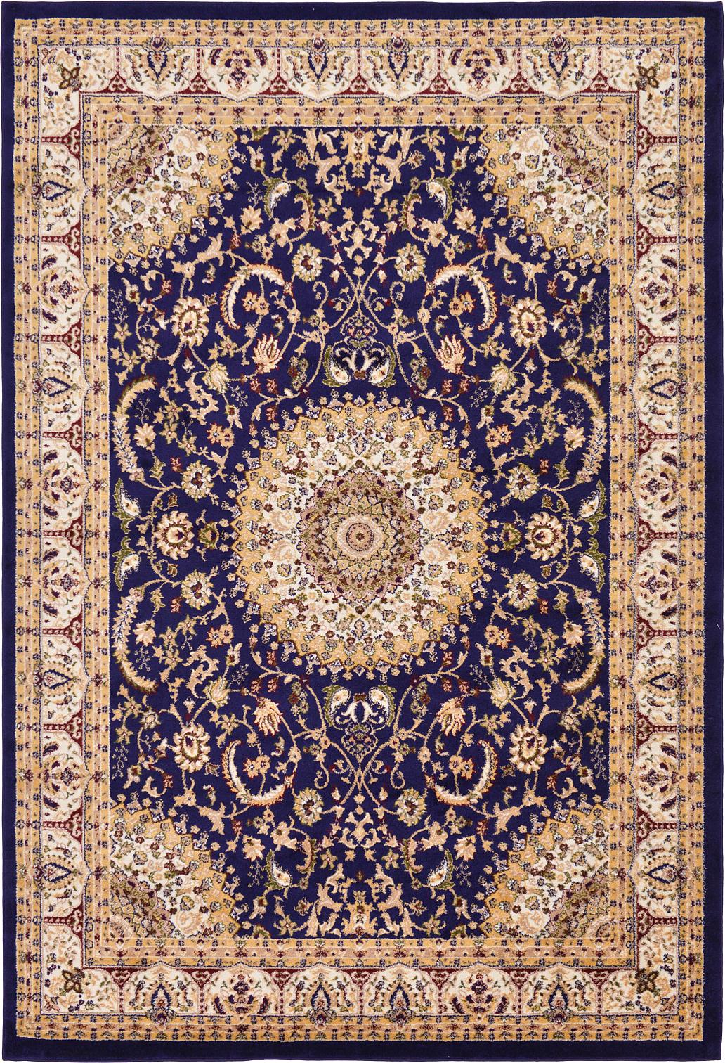 Navy Blue 7' x 10' Mashad Design Rug Area Rugs eSaleRugs