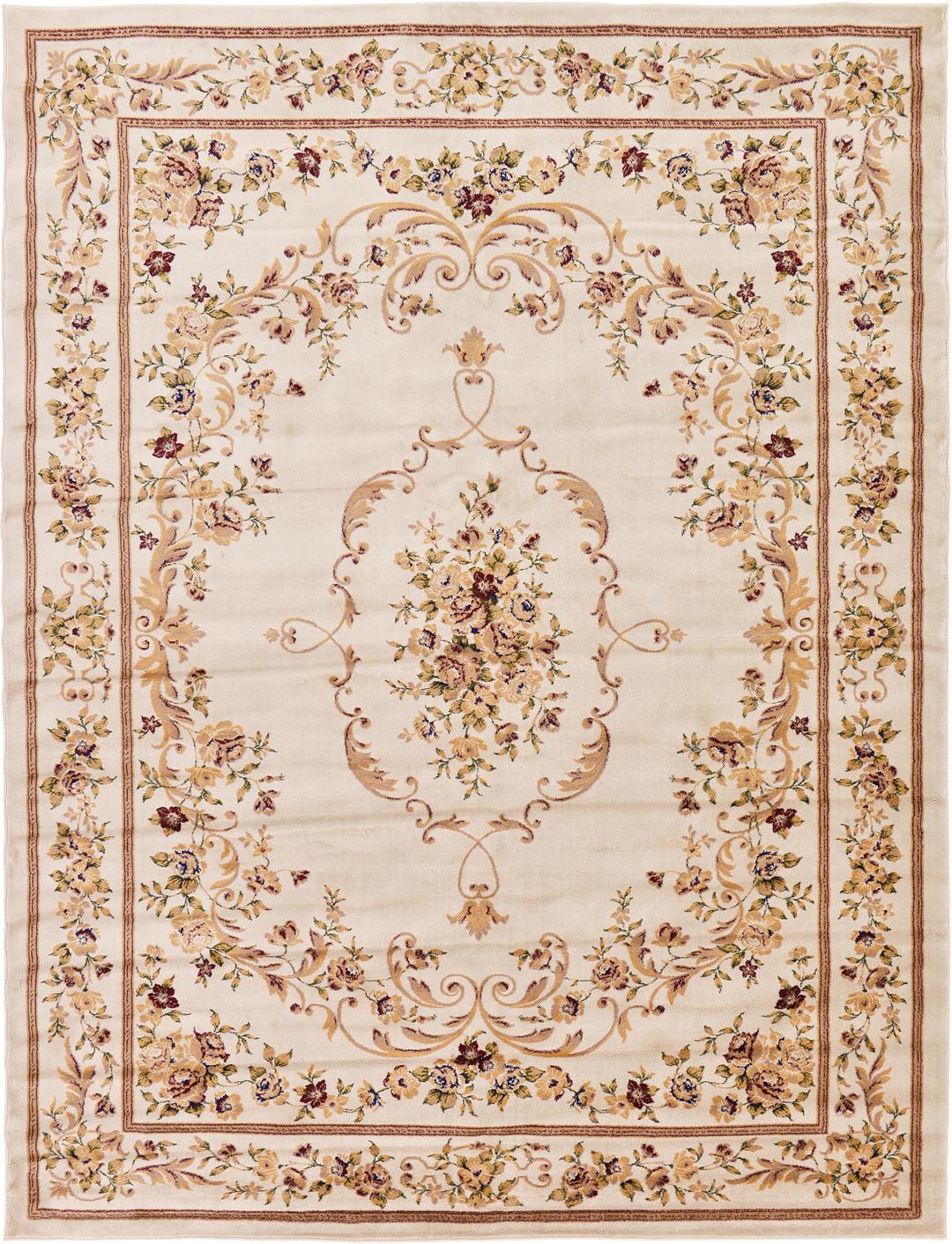 Cream 10' x 13' Classic Aubusson Rug Area Rugs eSaleRugs