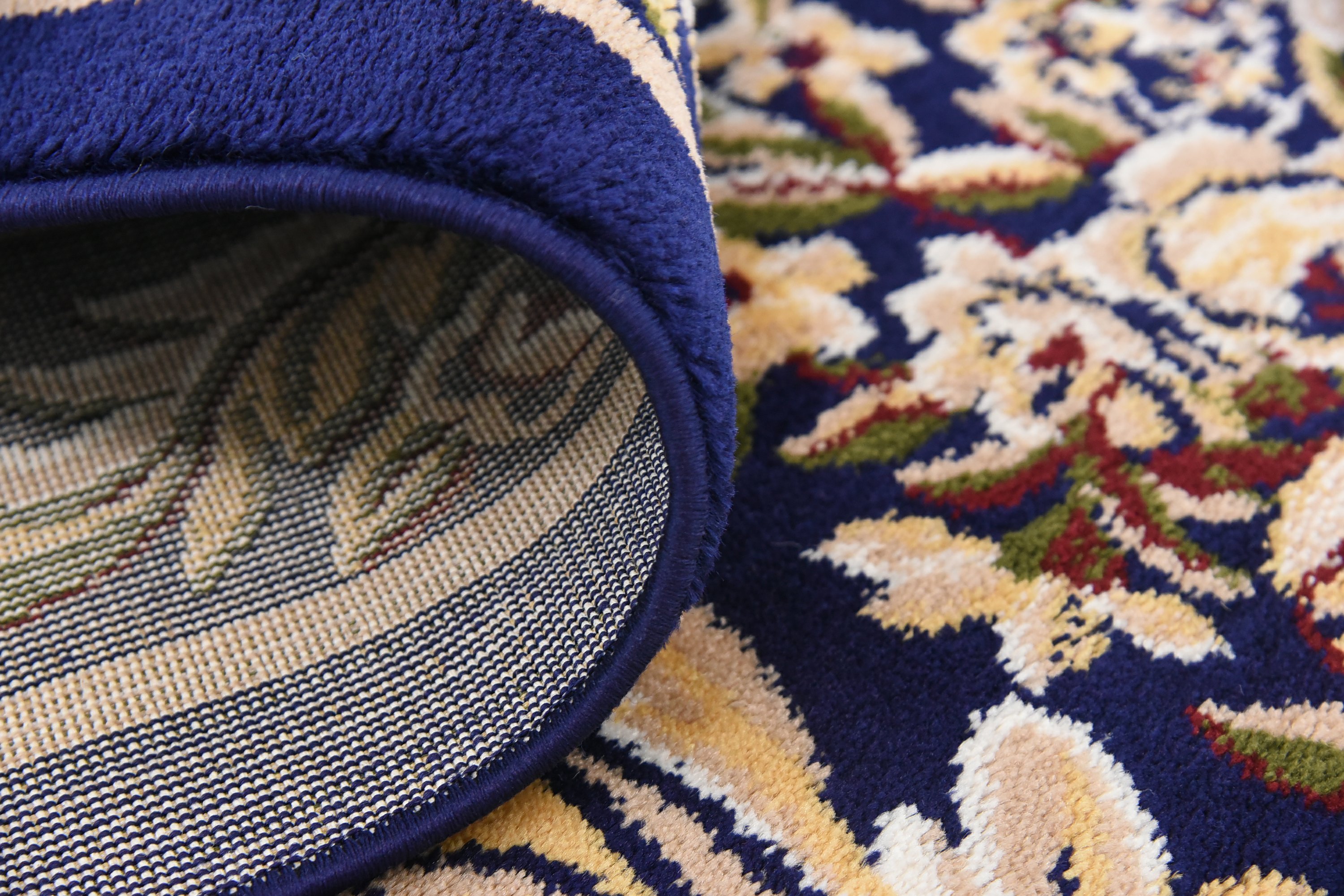 Navy Blue 8' x 8' Classic Aubusson Square Rug Area Rugs eSaleRugs