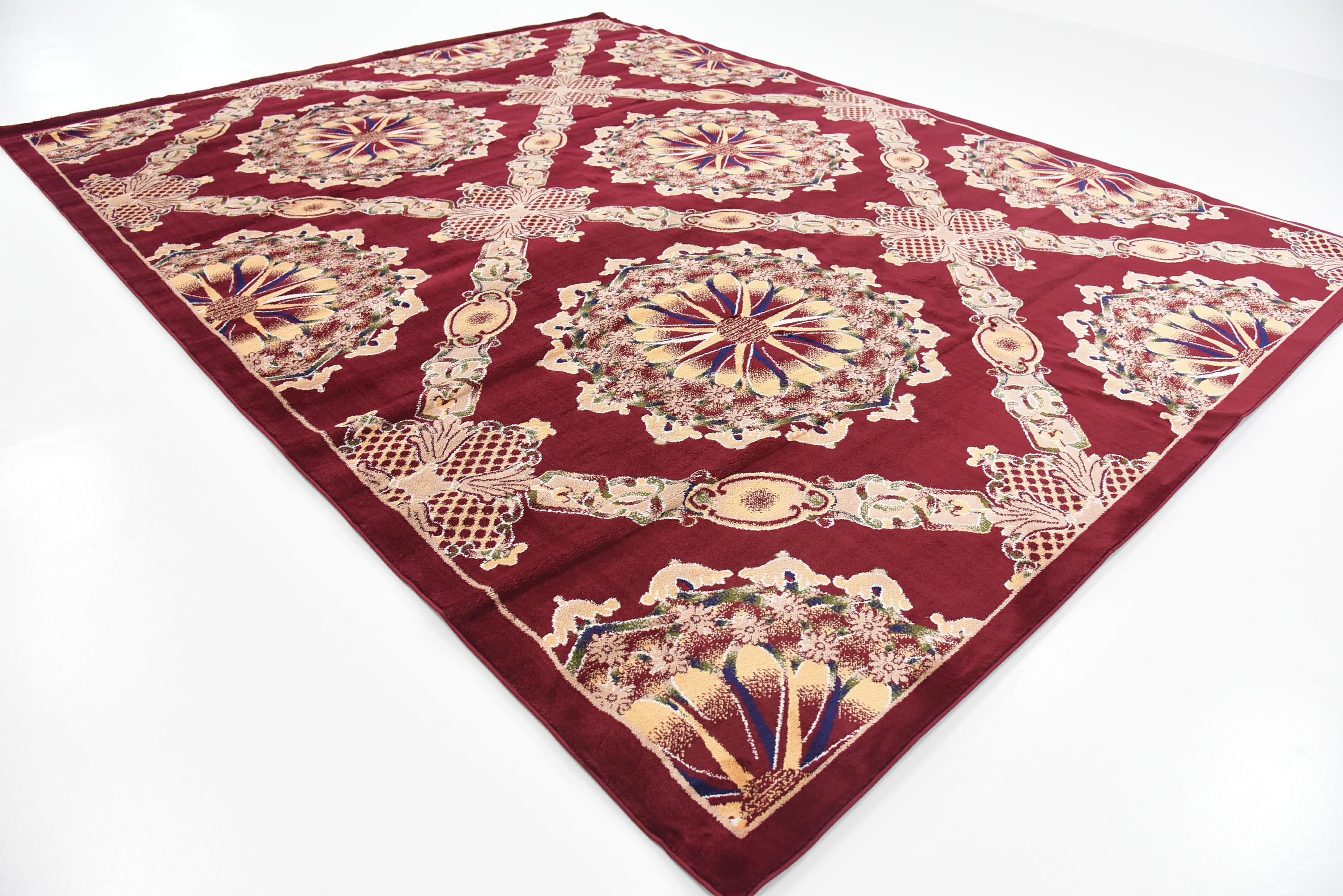 Burgundy 10' x 13' Classic Aubusson Rug eSaleRugs