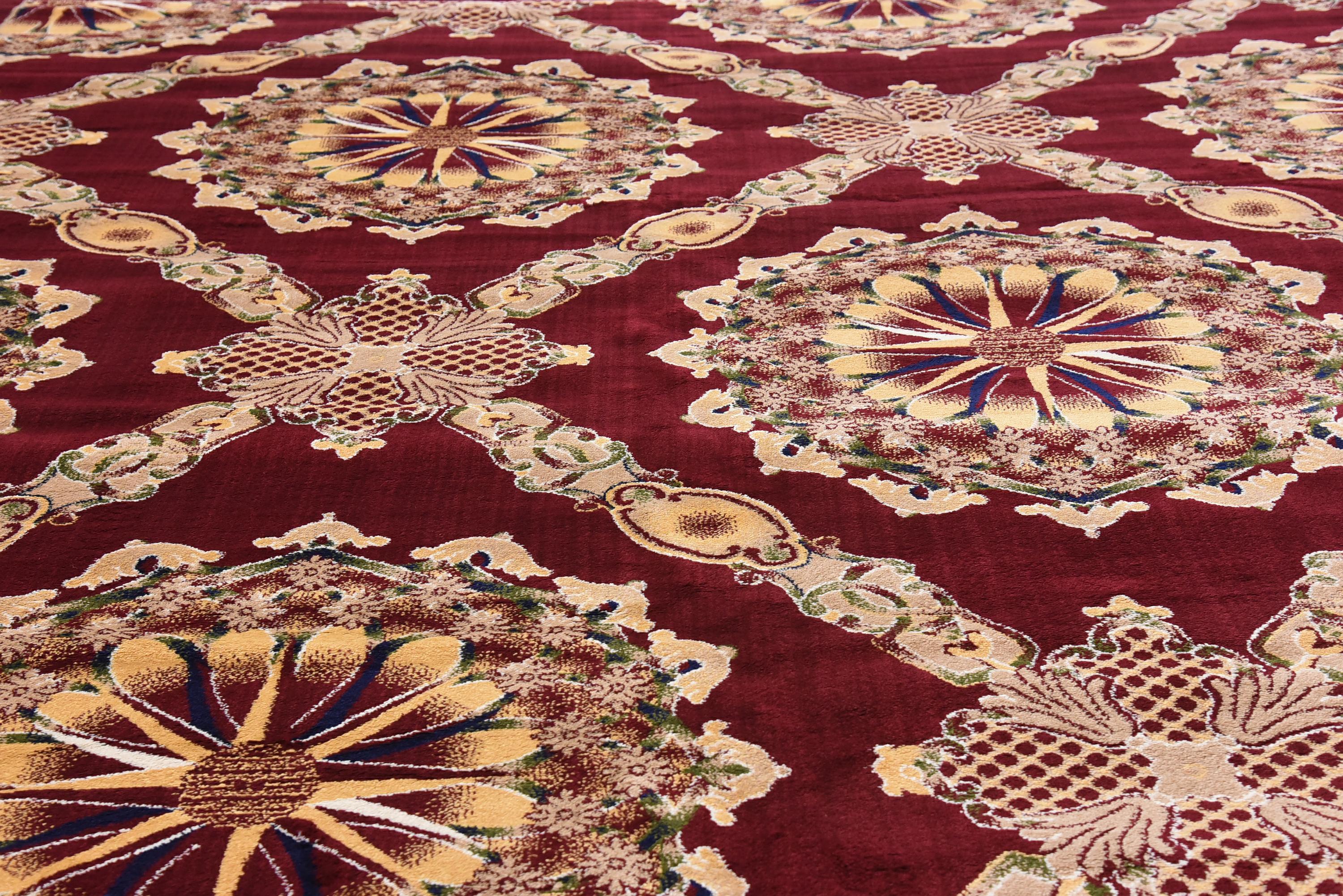 Burgundy 10' x 13' Classic Aubusson Rug eSaleRugs