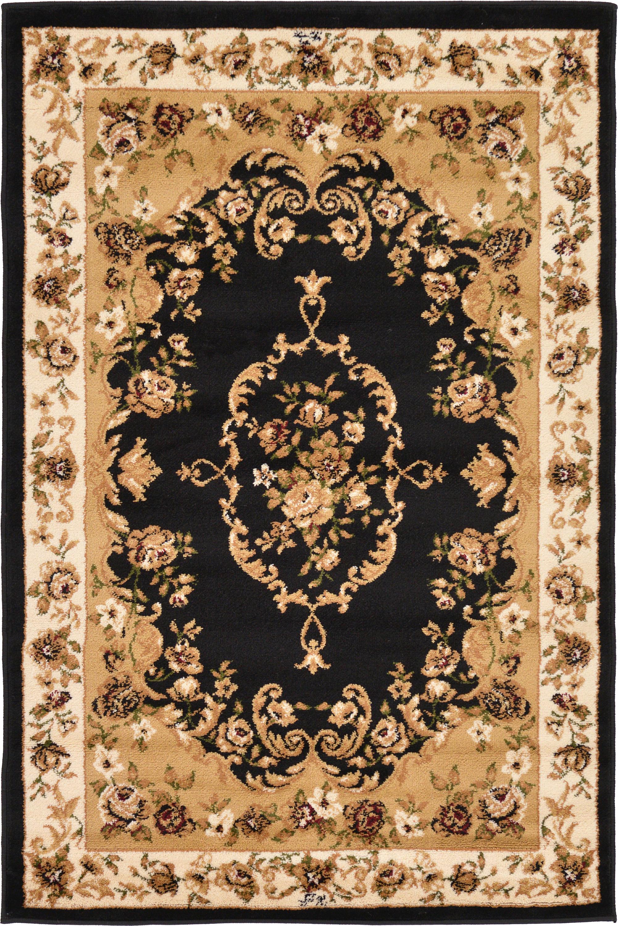 Black 3' 3 x 5' Classic Aubusson Rug eSaleRugs