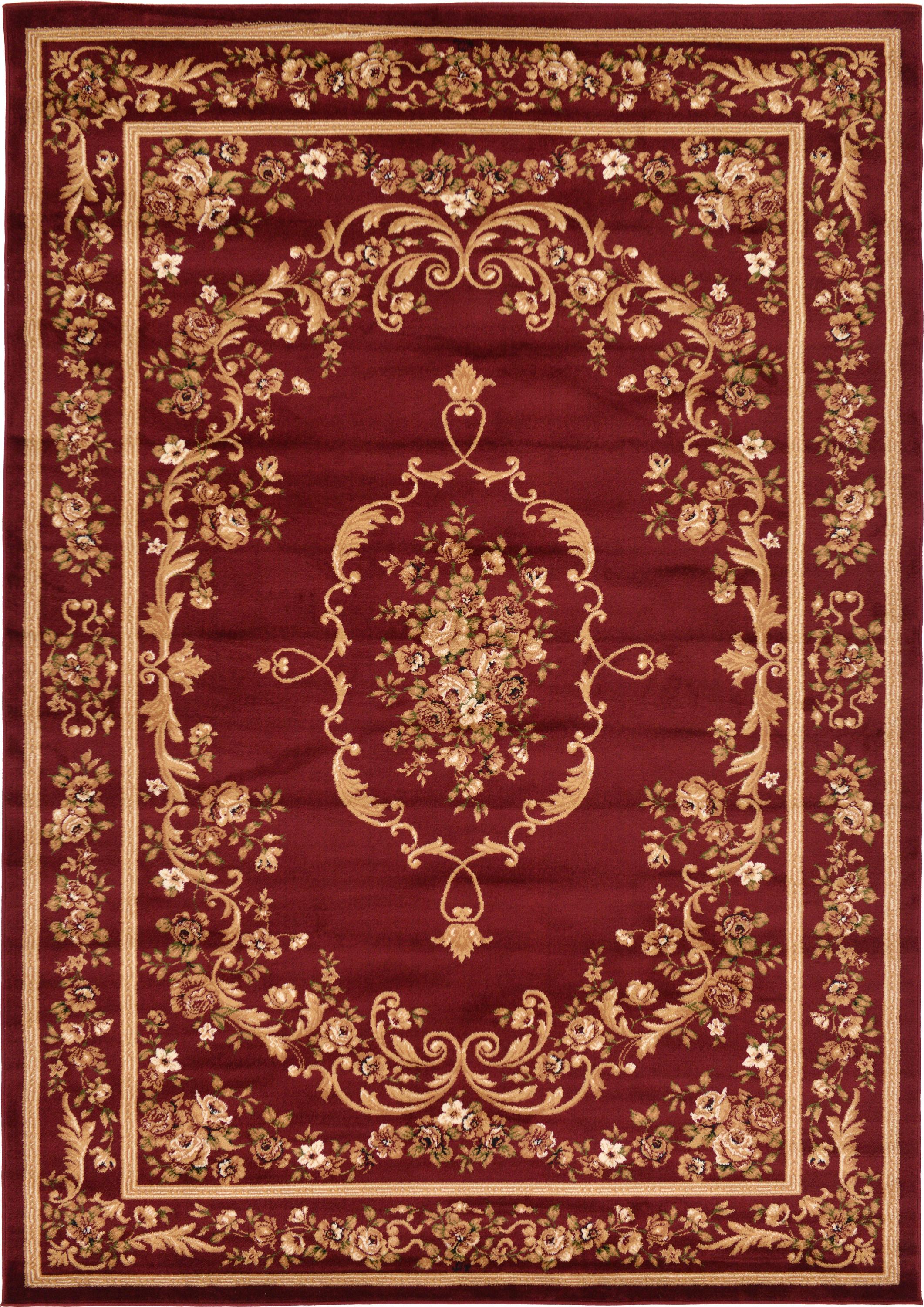 Burgundy 7' x 10' Classic Aubusson Rug eSaleRugs