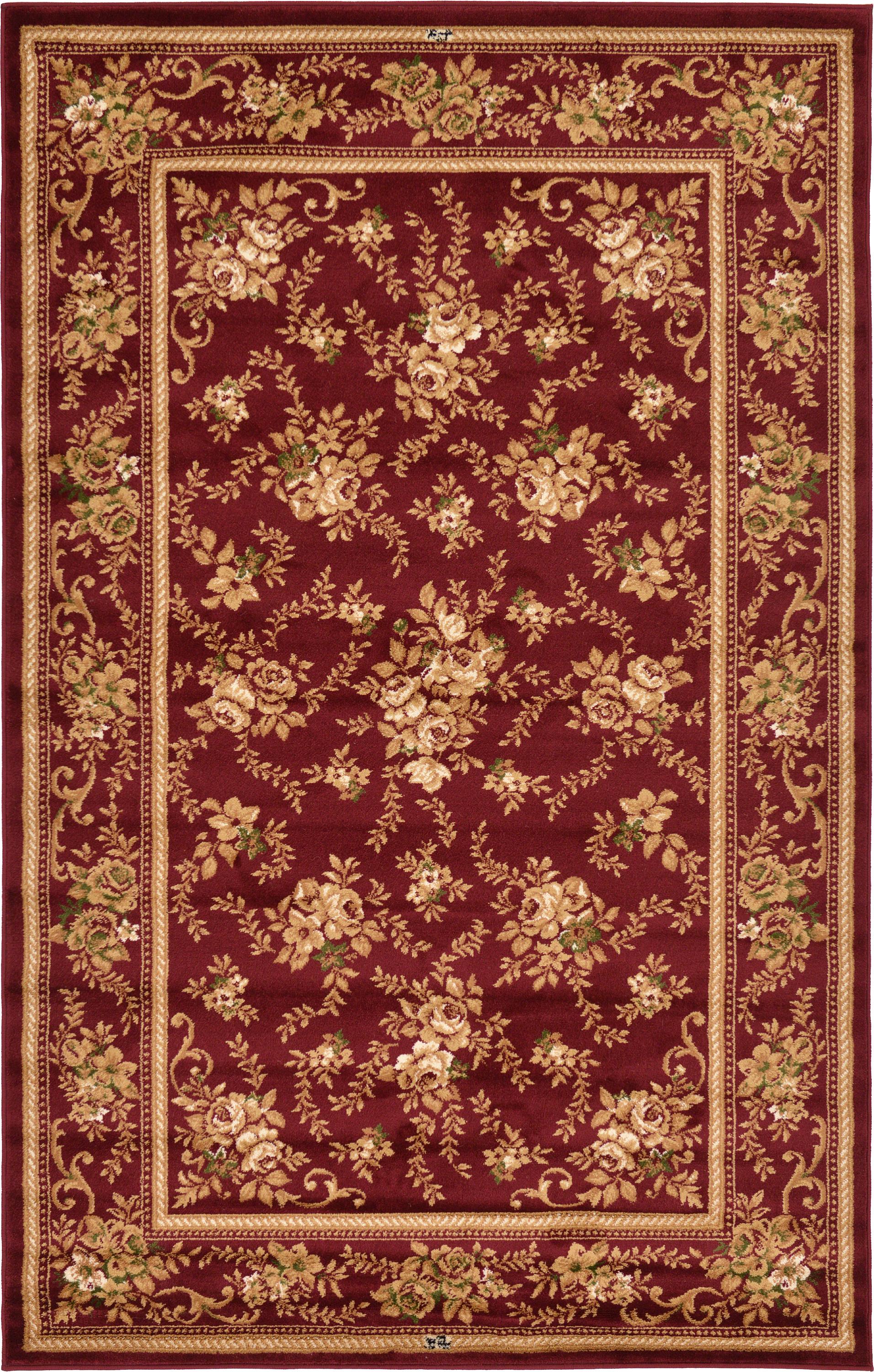Burgundy 5' x 8' Classic Aubusson Rug eSaleRugs