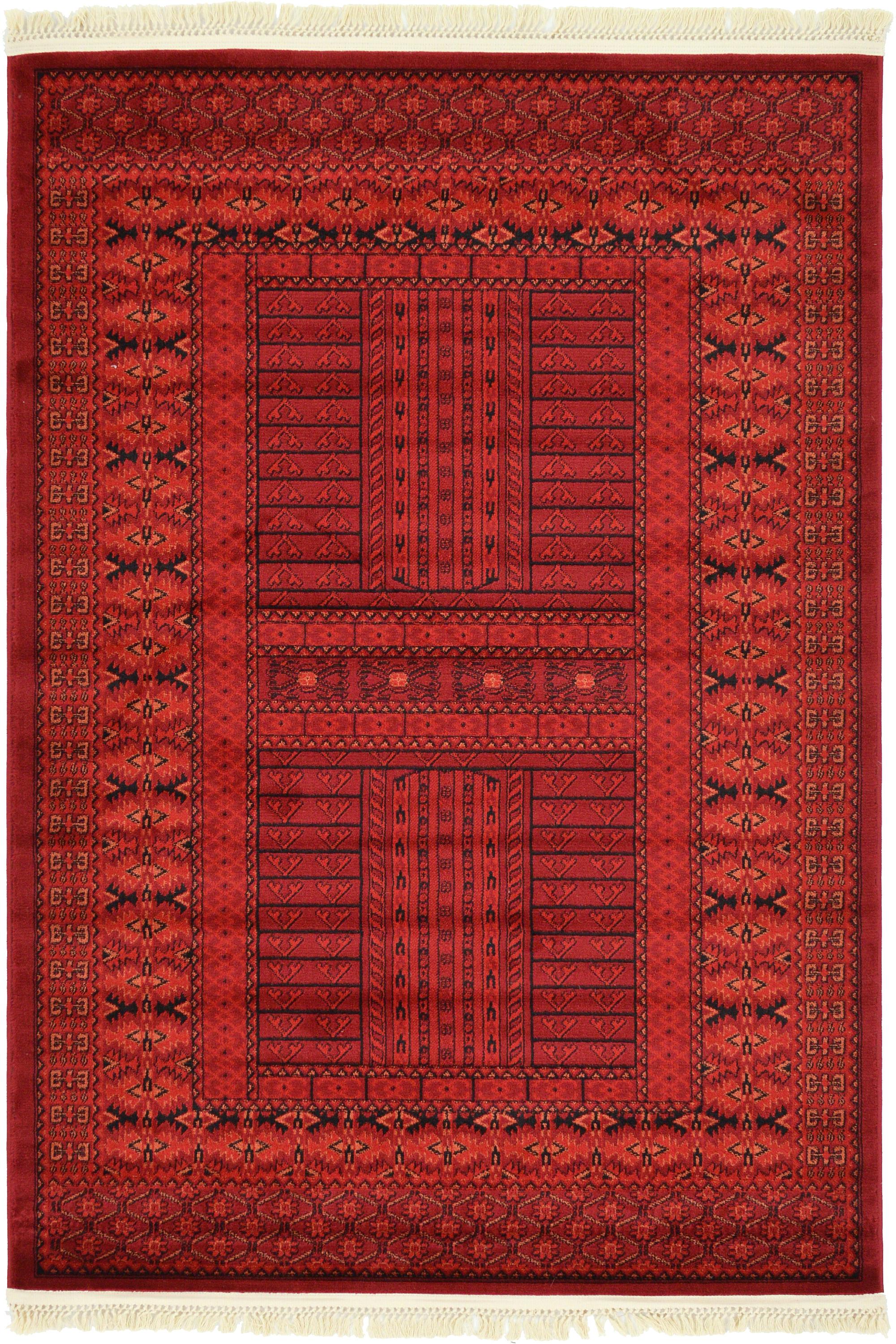 Red 4' x 6' Bokhara Rug eSaleRugs