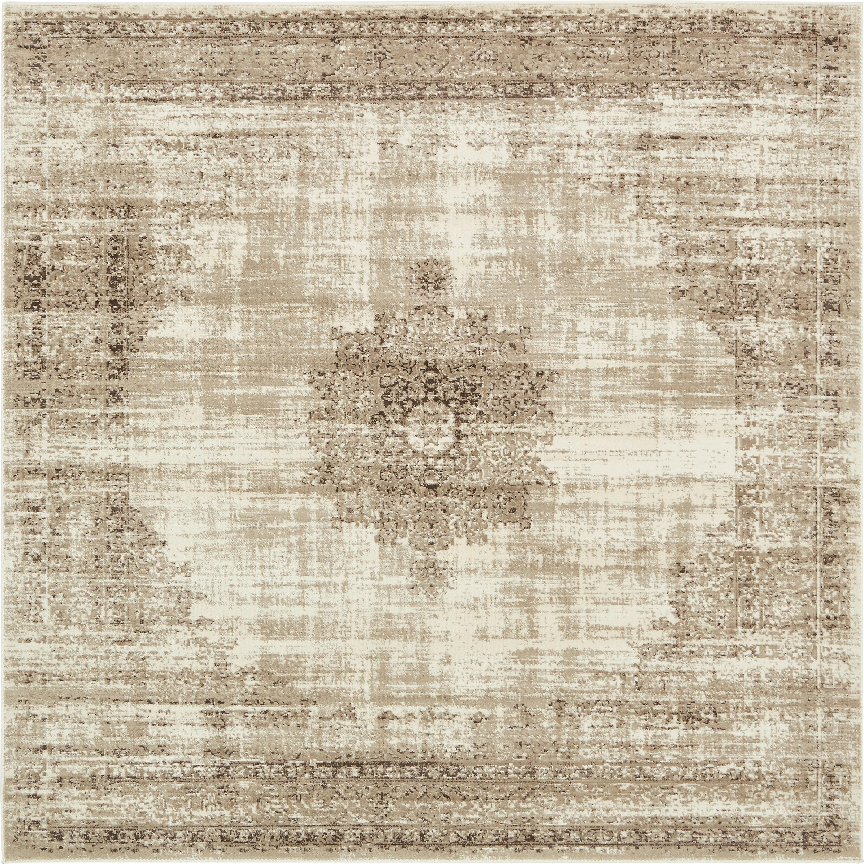 Cream 6' x 6' Montreal Square Rug eSaleRugs