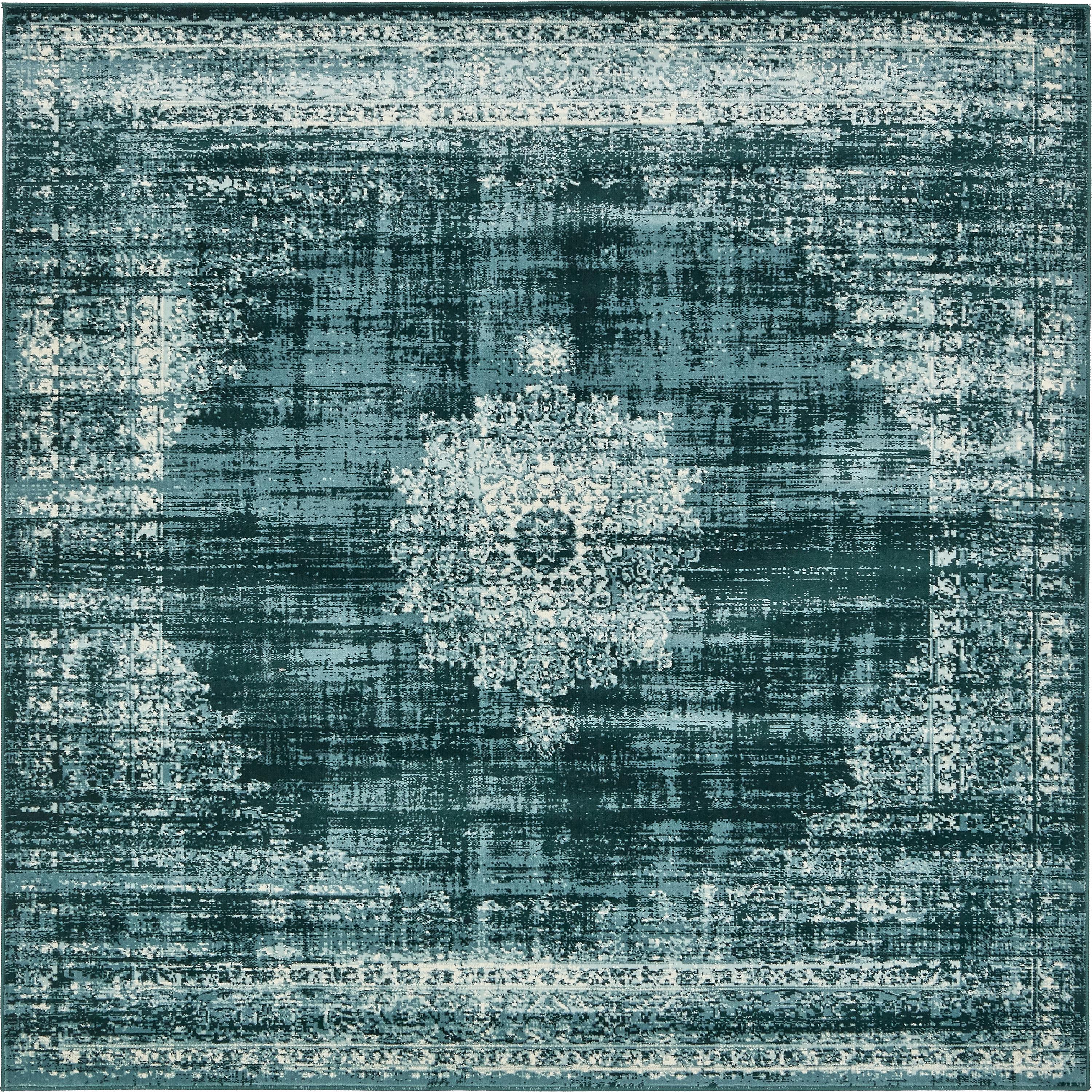 Dark Blue 6' x 6' Montreal Square Rug eSaleRugs