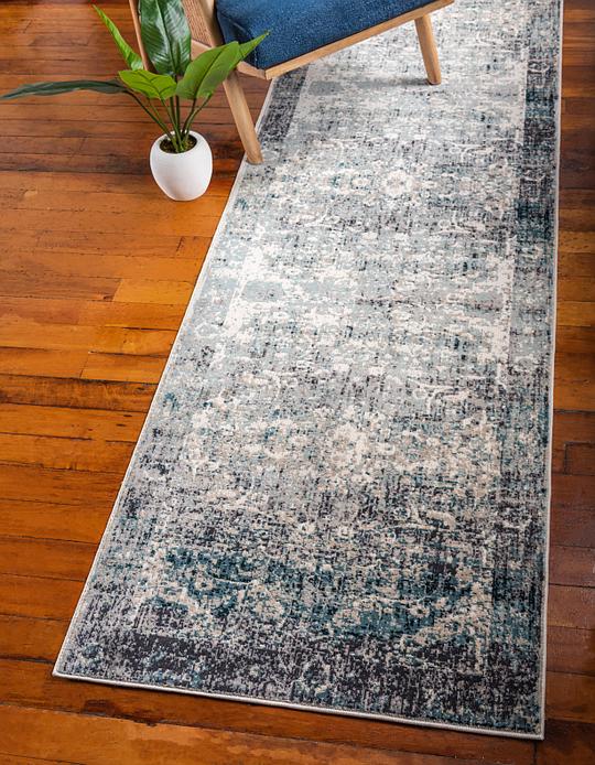 Light Blue 90cm x 305cm Montreal Runner Rug Area Rugs AU Rugs