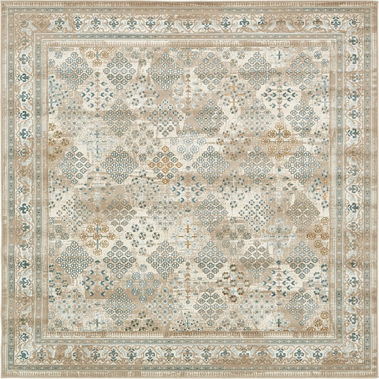 Beige 6' x 6' Montreal Square Rug Area Rugs eSaleRugs