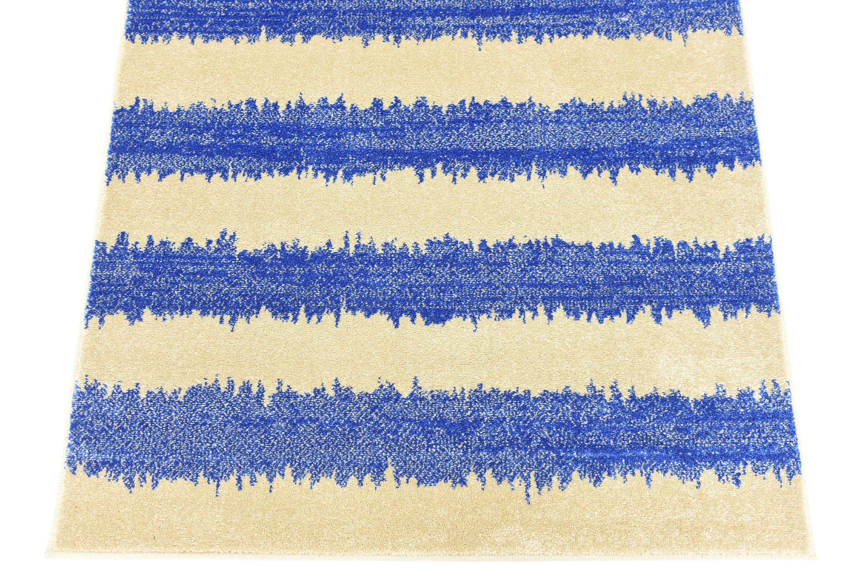 Blue 3' x 10' Dimensions Runner Rug eSaleRugs