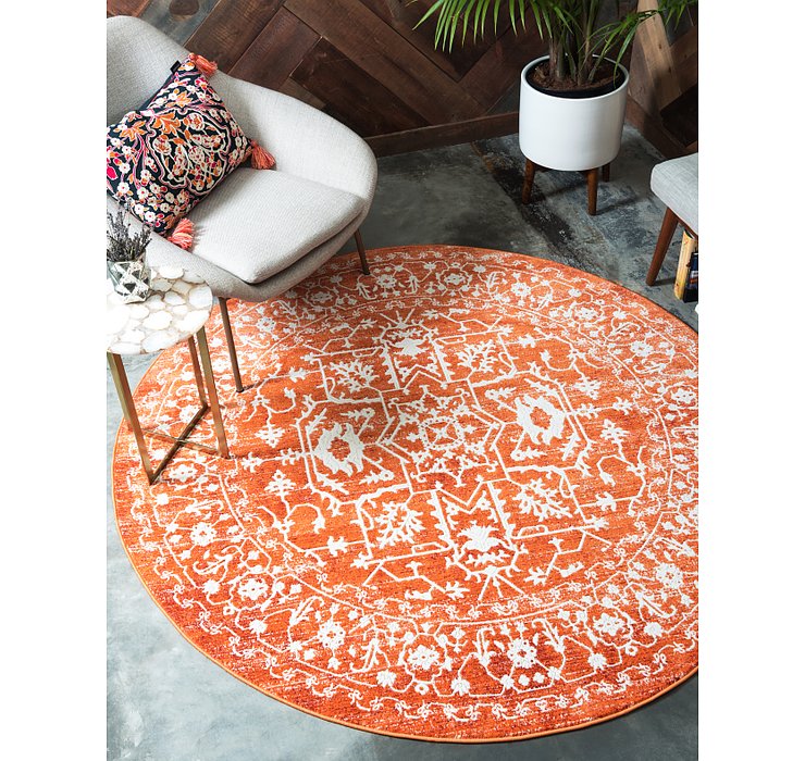 6' x 6' New Vintage Round Rug