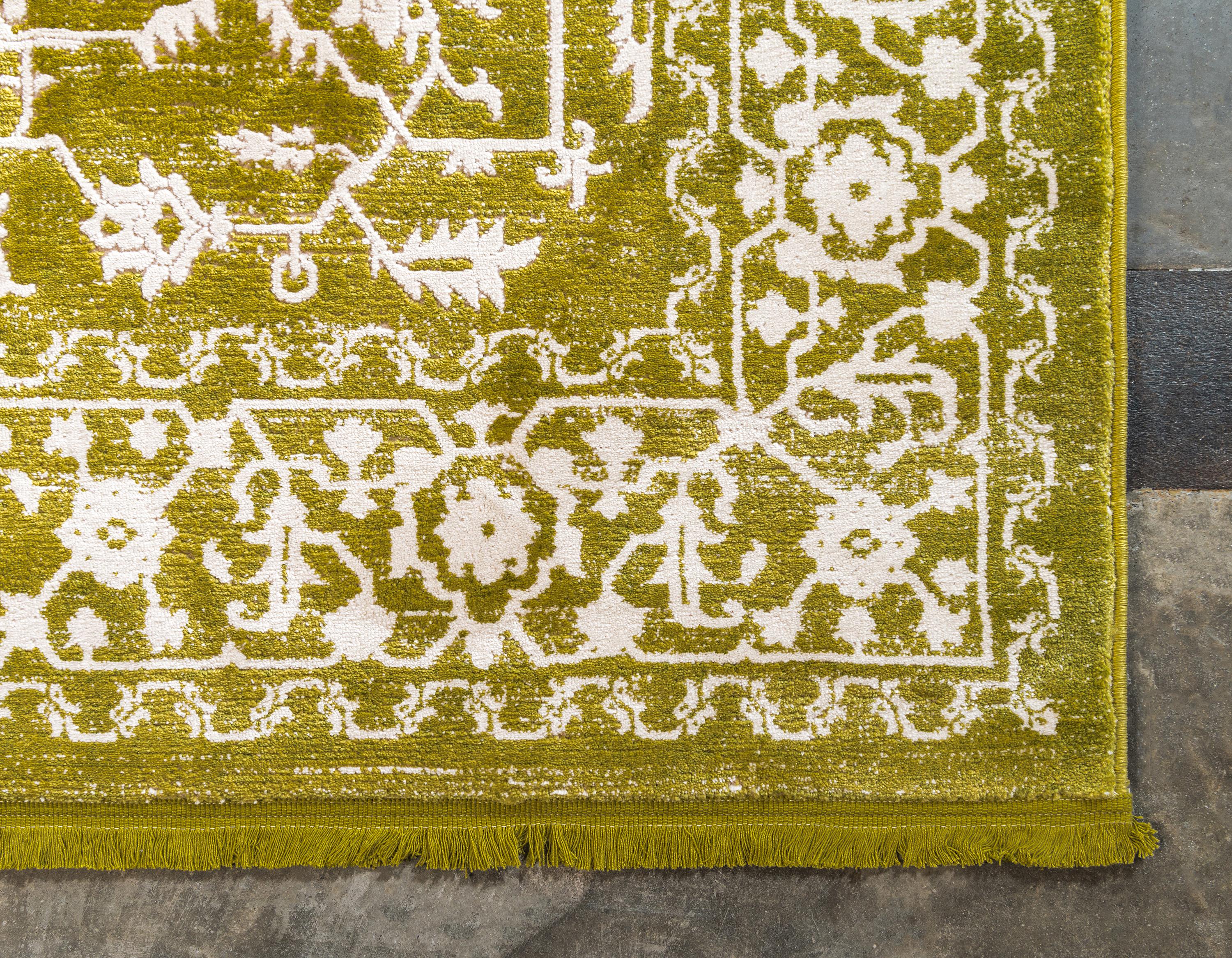Light Green 7' x 10' New Vintage Rug iRugs UK