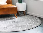 8' x 8' Modern Classical Round Rug thumbnail image 2