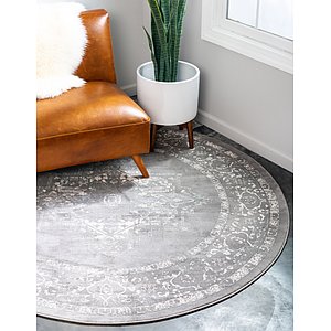 6' x 6' New Vintage Round Rug