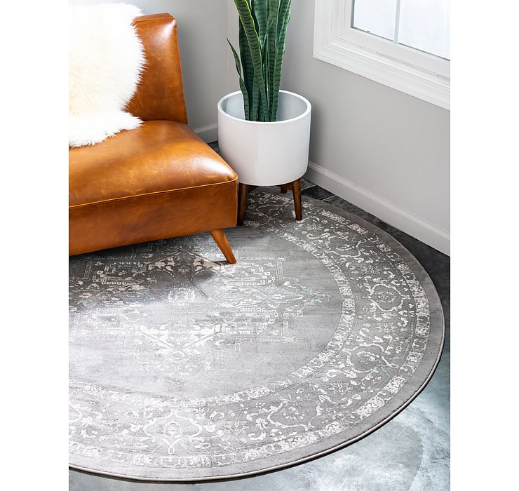 6' x 6' New Vintage Round Rug