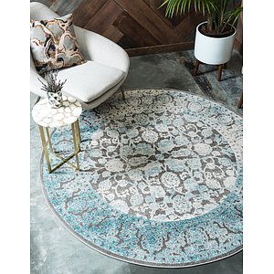 8' x 8' New Vintage Round Rug