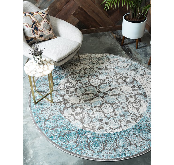 8' x 8' New Vintage Round Rug
