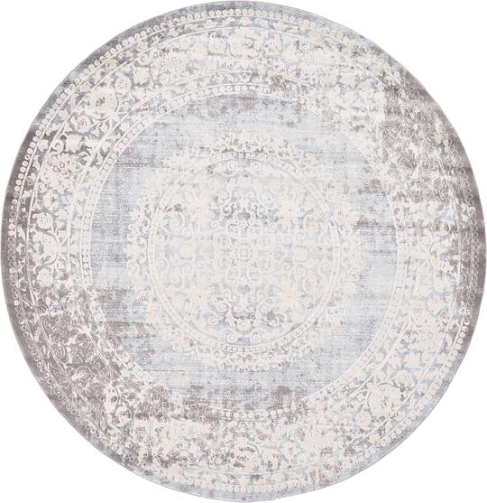 Light Blue 245cm X New Vintage Round Rug Area Rugs Au Main Image Of Rug