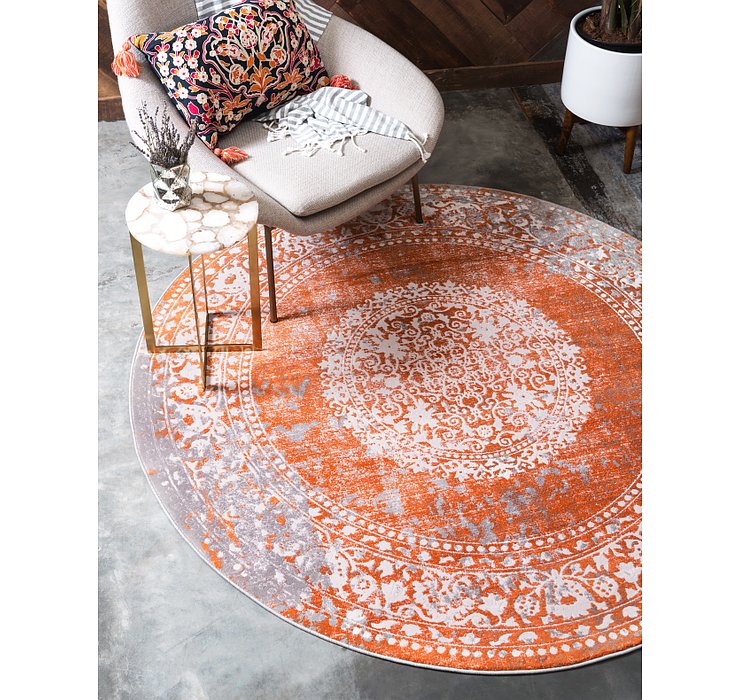 8' x 8' New Vintage Round Rug
