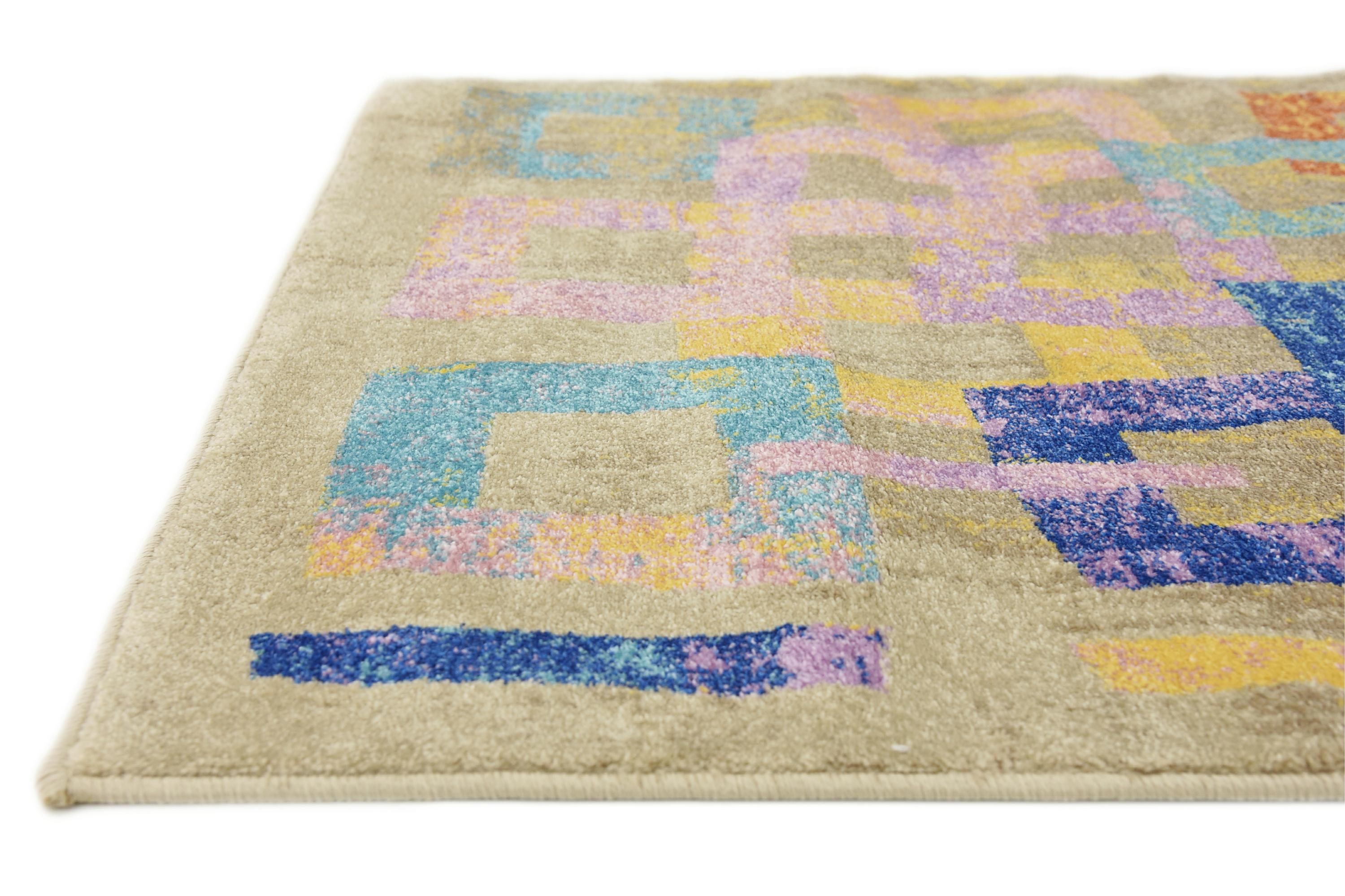 Multicolor 3' x 10' Dimensions Runner Rug eSaleRugs