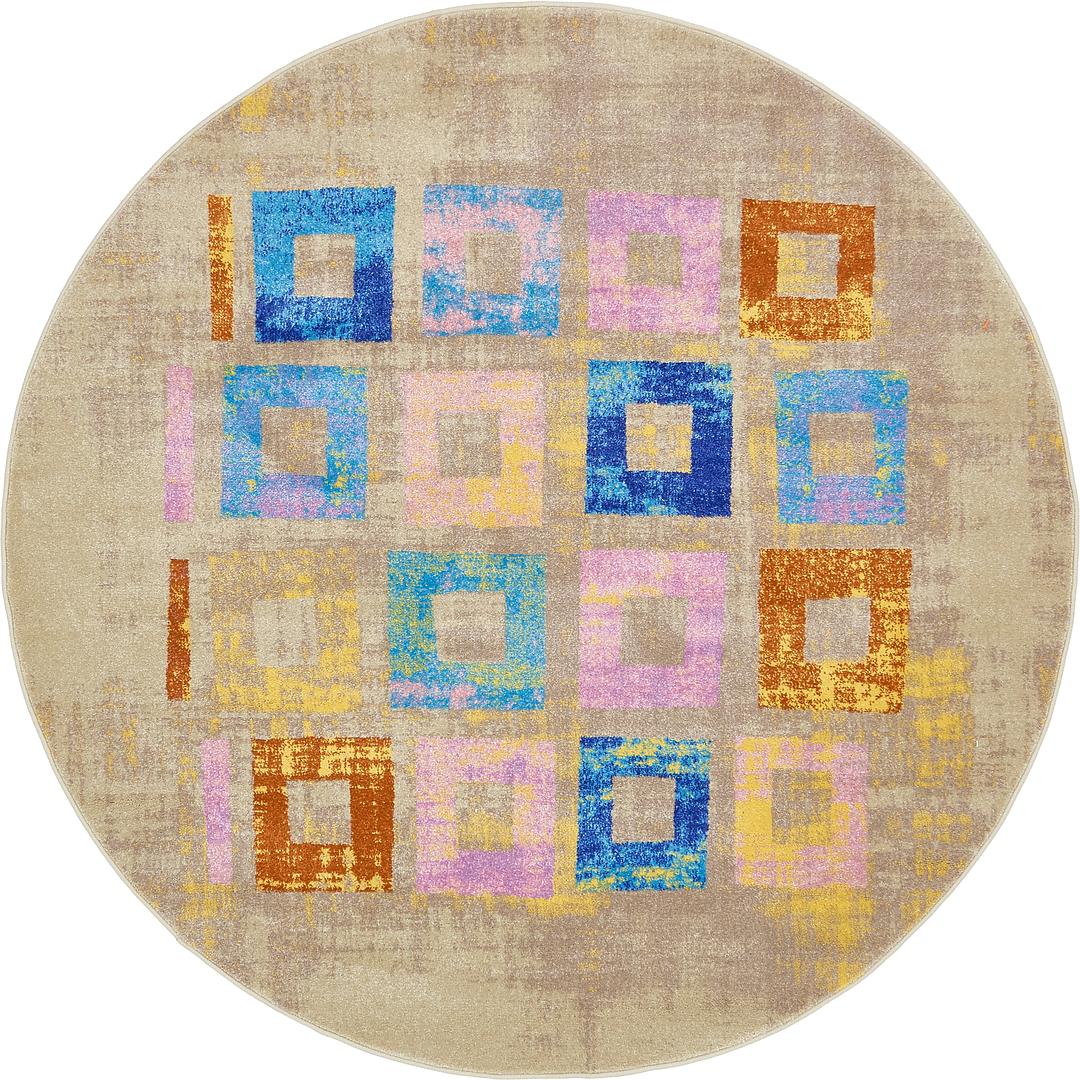 Multi 6' x 6' Dimensions Round Rug Area Rugs eSaleRugs