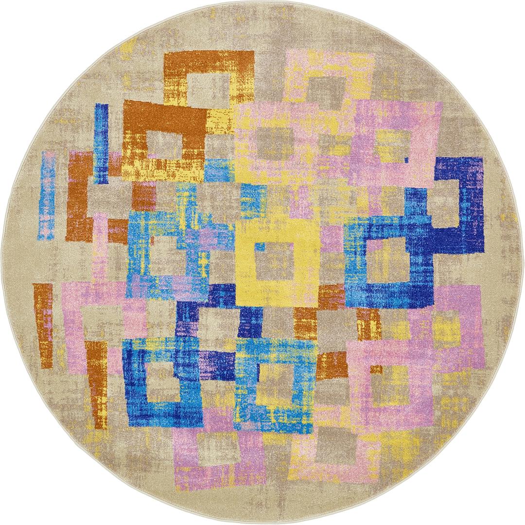 Multi 6' x 6' Dimensions Round Rug Area Rugs eSaleRugs