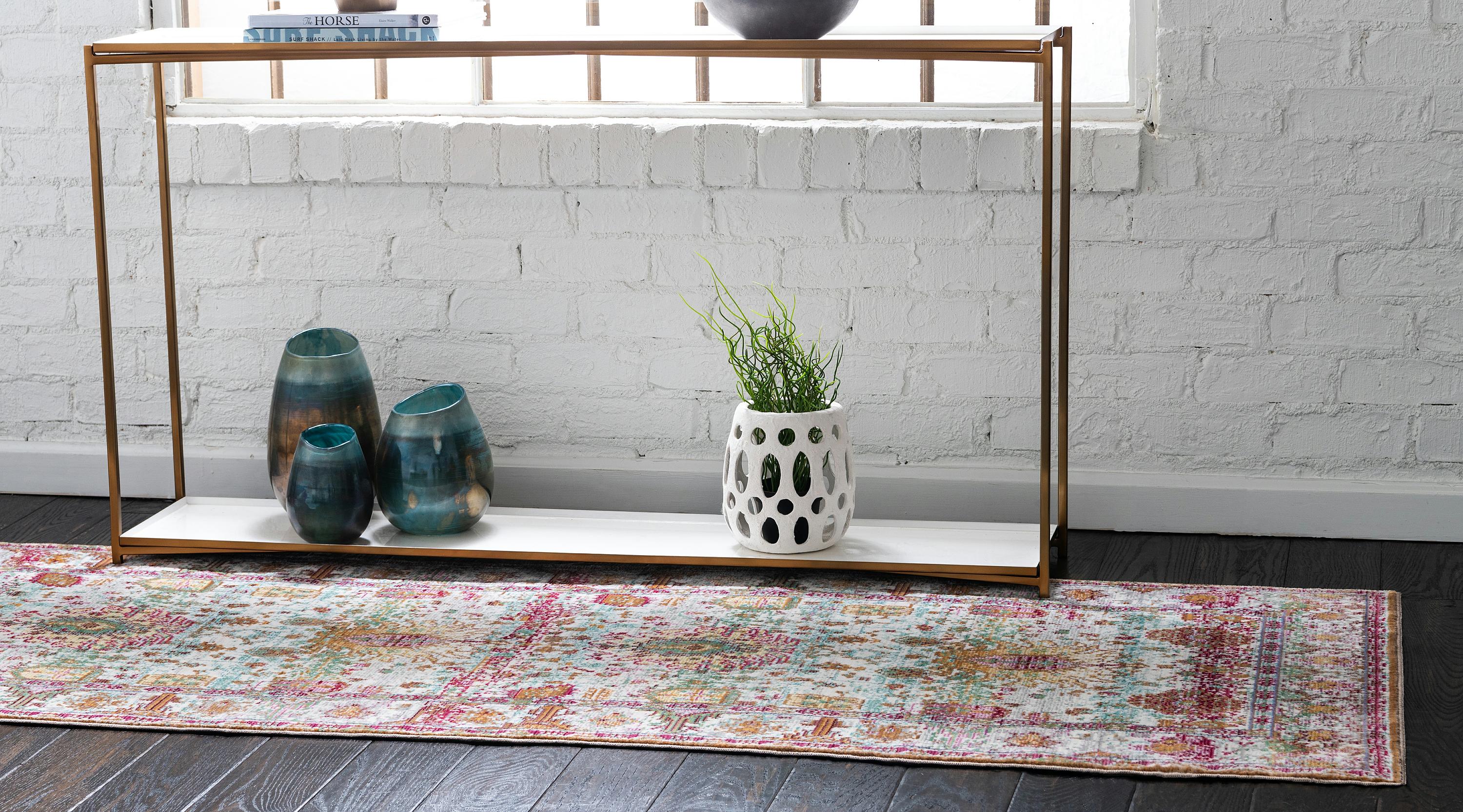 Light Green 2' 7 x 9' 10 Aqua Runner Rug eSaleRugs