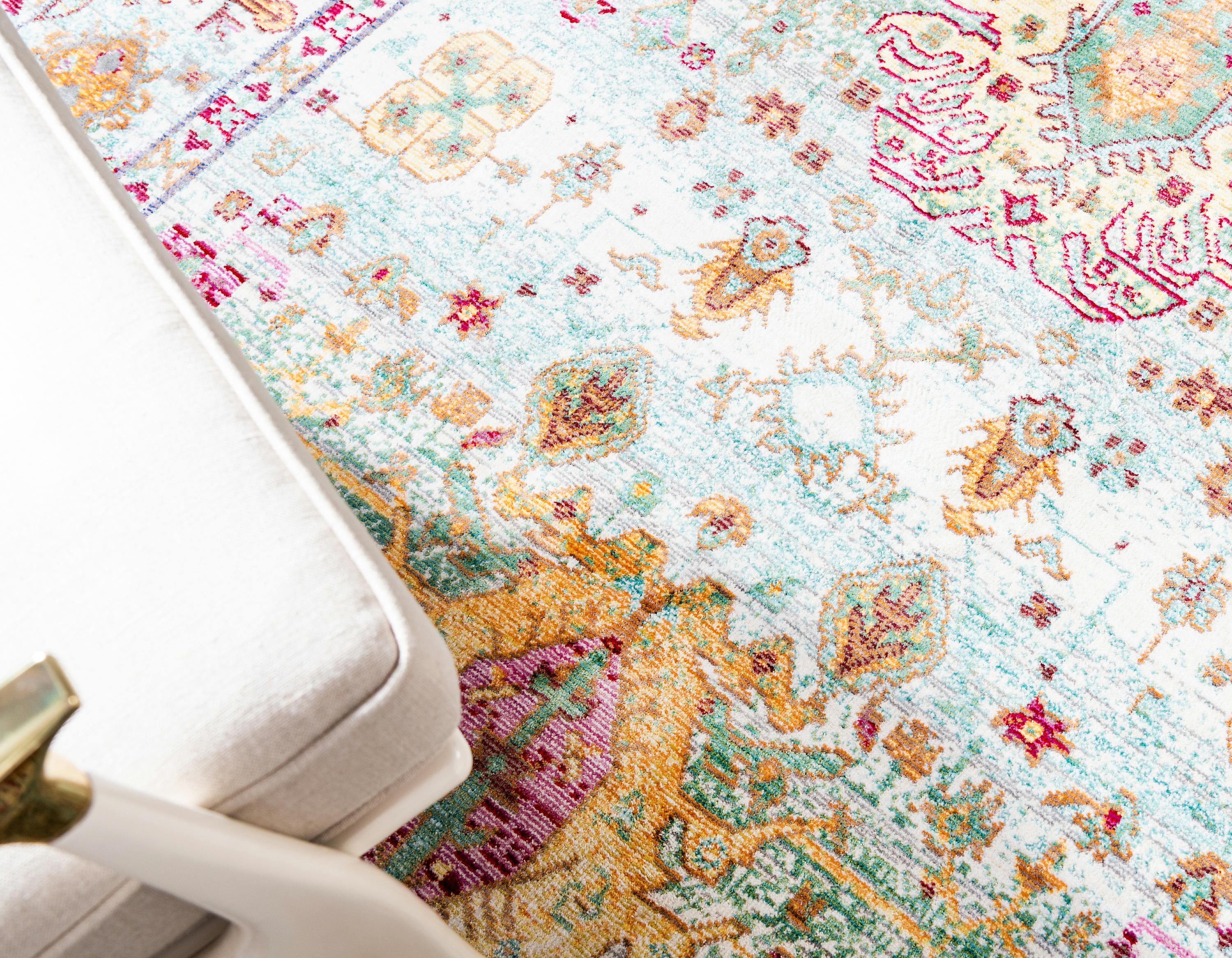 Light Green 2' 7 x 9' 10 Aqua Runner Rug eSaleRugs