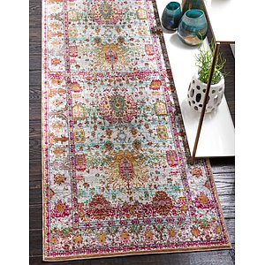 2' 7 x 9' 10 Aqua Runner Rug