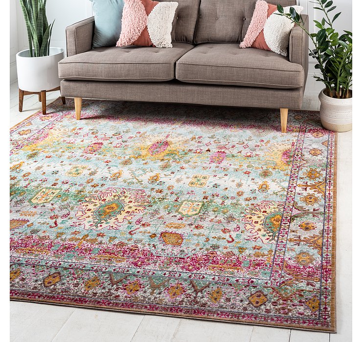 8' x 8' Aqua Square Rug