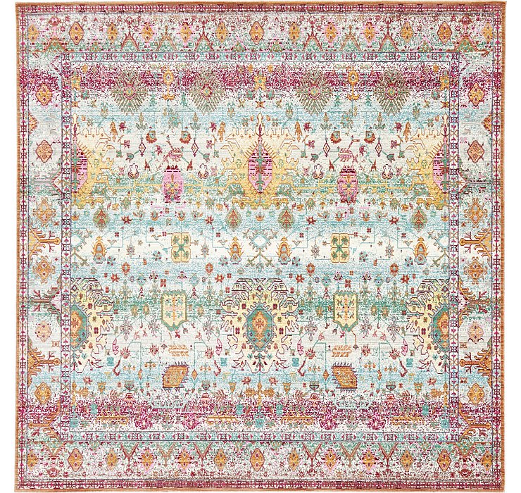 8' x 8' Aqua Square Rug