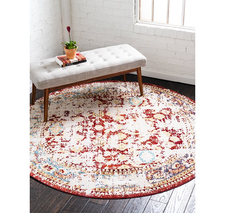 6' x 6' Aqua Round Rug