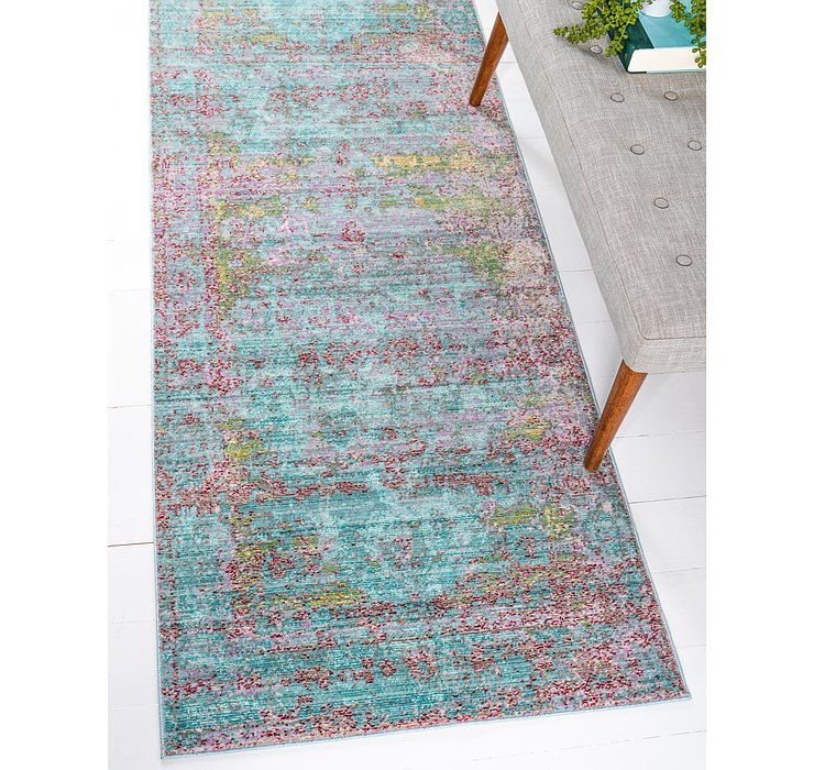 2' 7 x 9' 10 Aqua Runner Rug