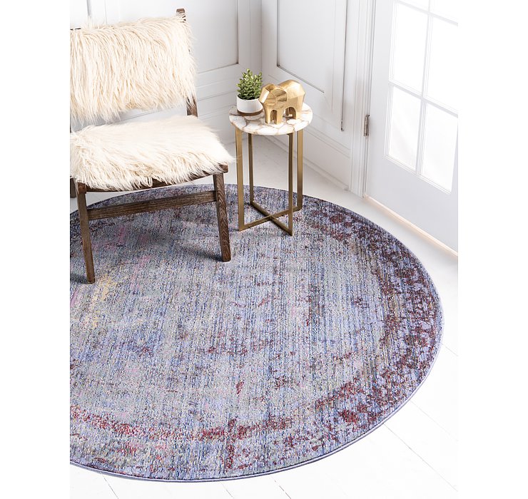 6' x 6' Aqua Round Rug
