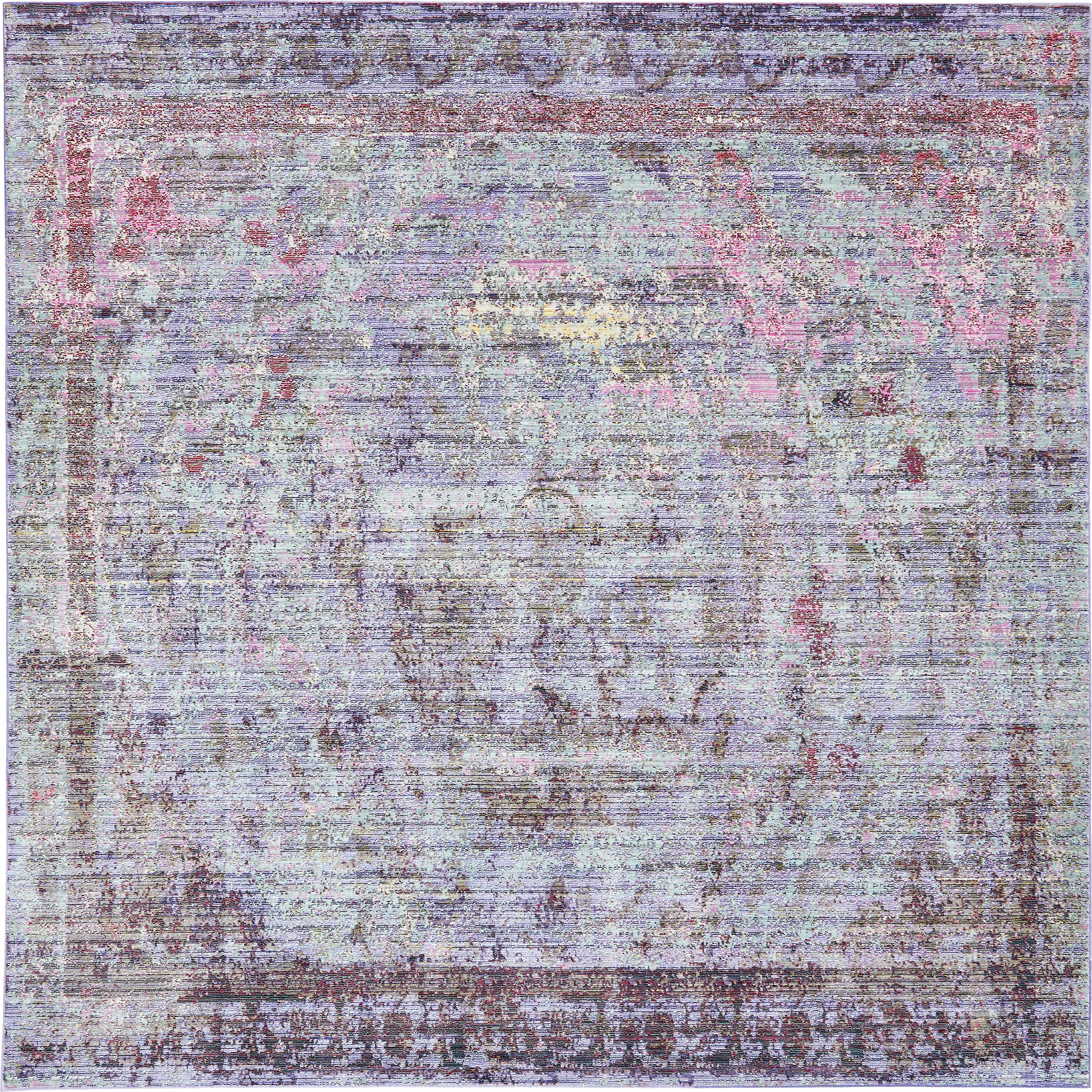 Violet 8' x 8' Aqua Square Rug eSaleRugs