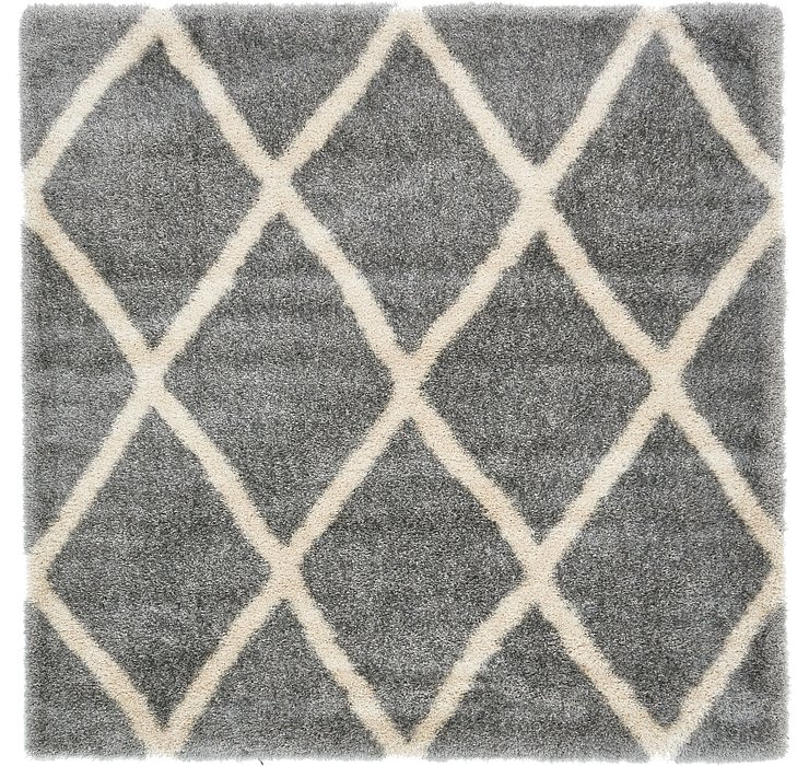 8' x 8' Luxury Trellis Shag Squ...
