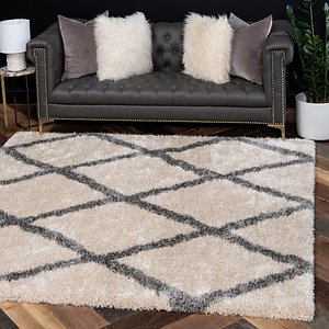 Unique Loom 8' x 8' Opulence Trellis Shag S...