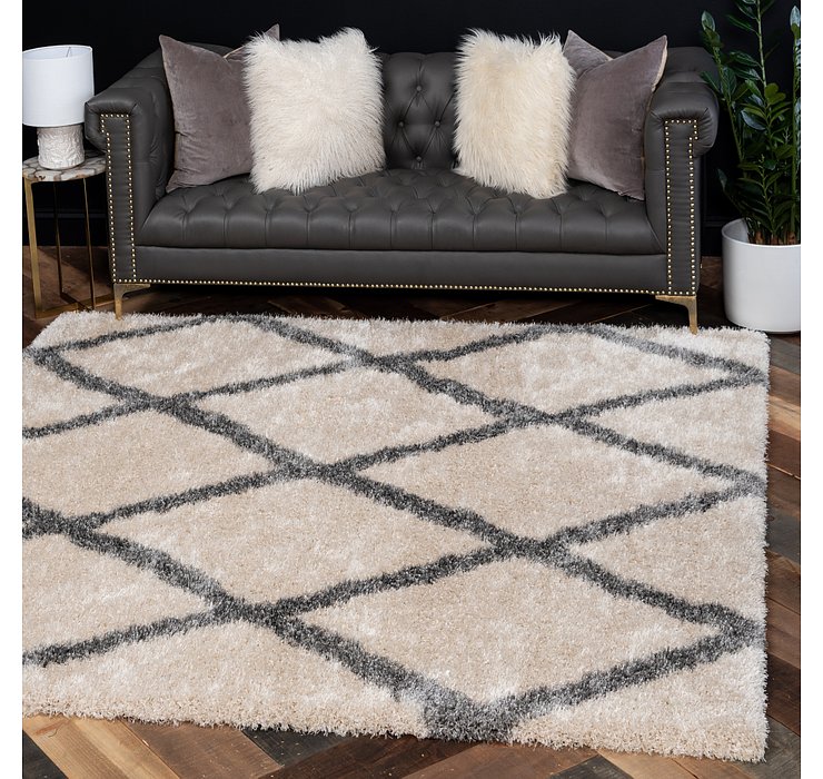 8' x 8' Luxe Trellis Shag Squar...