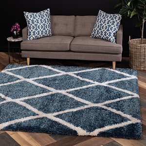 8' x 8' Luxe Trellis Shag Squar...