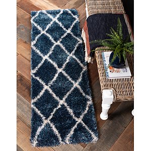 2' 7 x 10' Luxe Trellis Shag Runne...