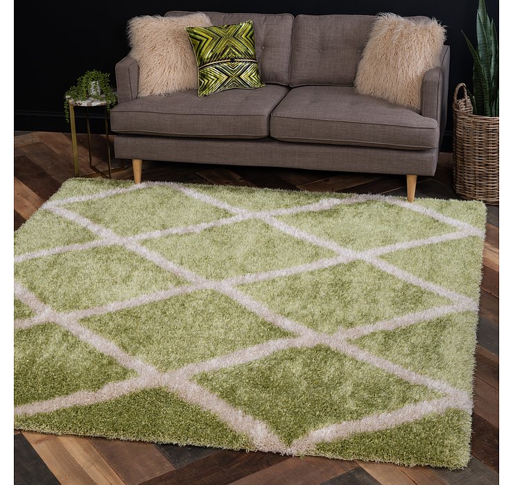 8' x 8' Luxury Trellis Shag Squ...