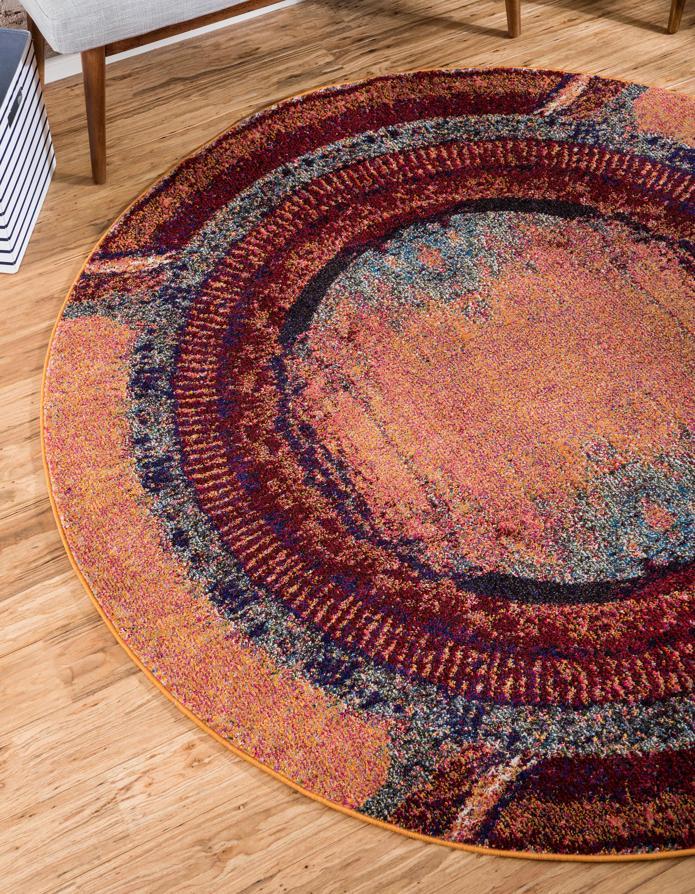 Orange 6' x 6' Casablanca Round Rug eSaleRugs