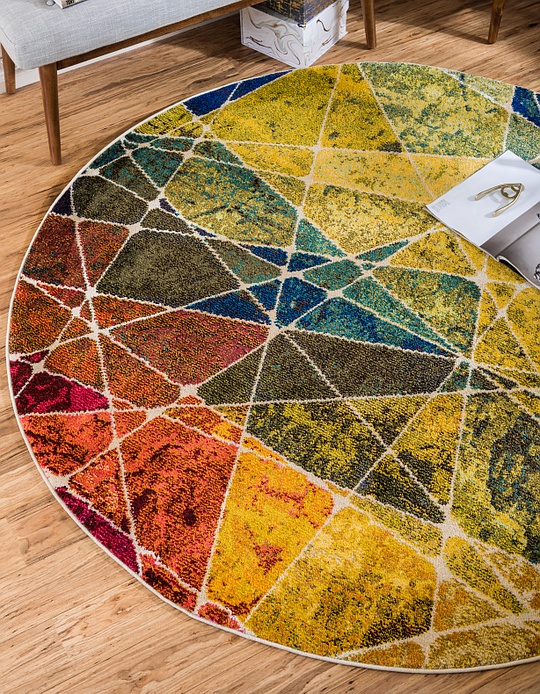 Multi 8' x 8' Casablanca Round Rug Area Rugs eSaleRugs