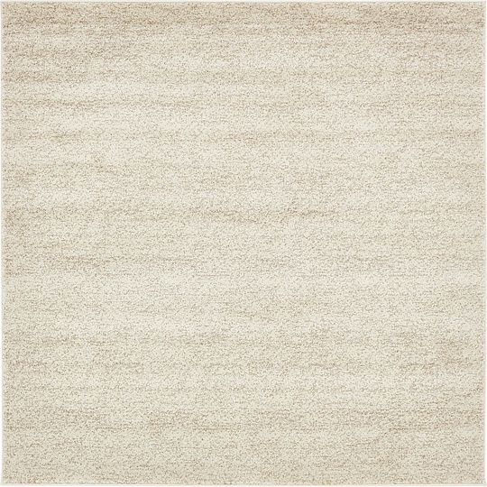 Cream 8' x 8' Solitaire Frieze Square Rug Area Rugs eSaleRugs