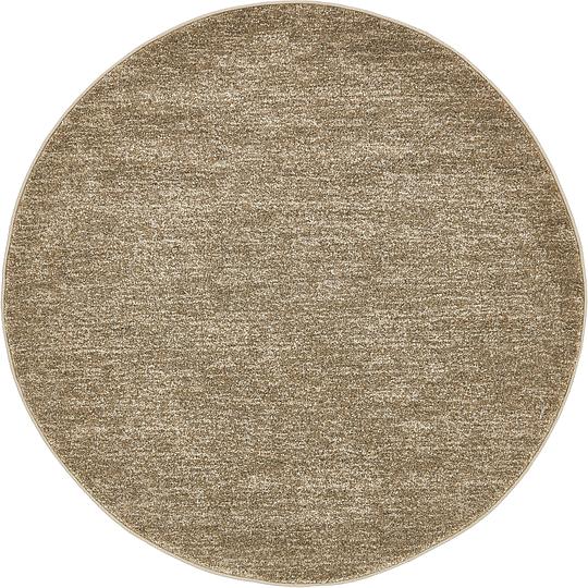 Light Brown 183cm x 183cm Solitaire Frieze Round Rug Area Rugs AU Rugs