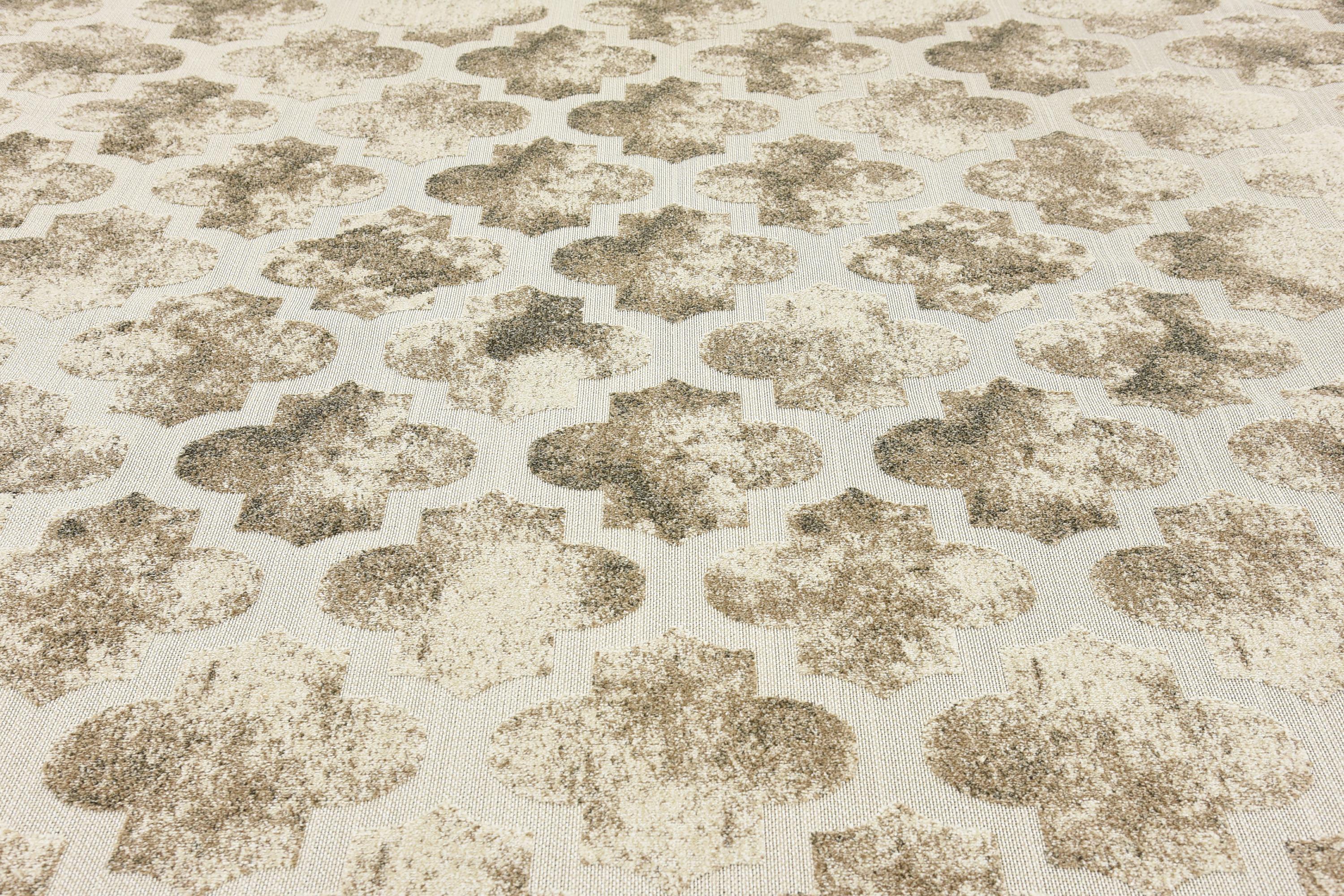 Cream 9' x 12' Outdoor Trellis Rug eSaleRugs