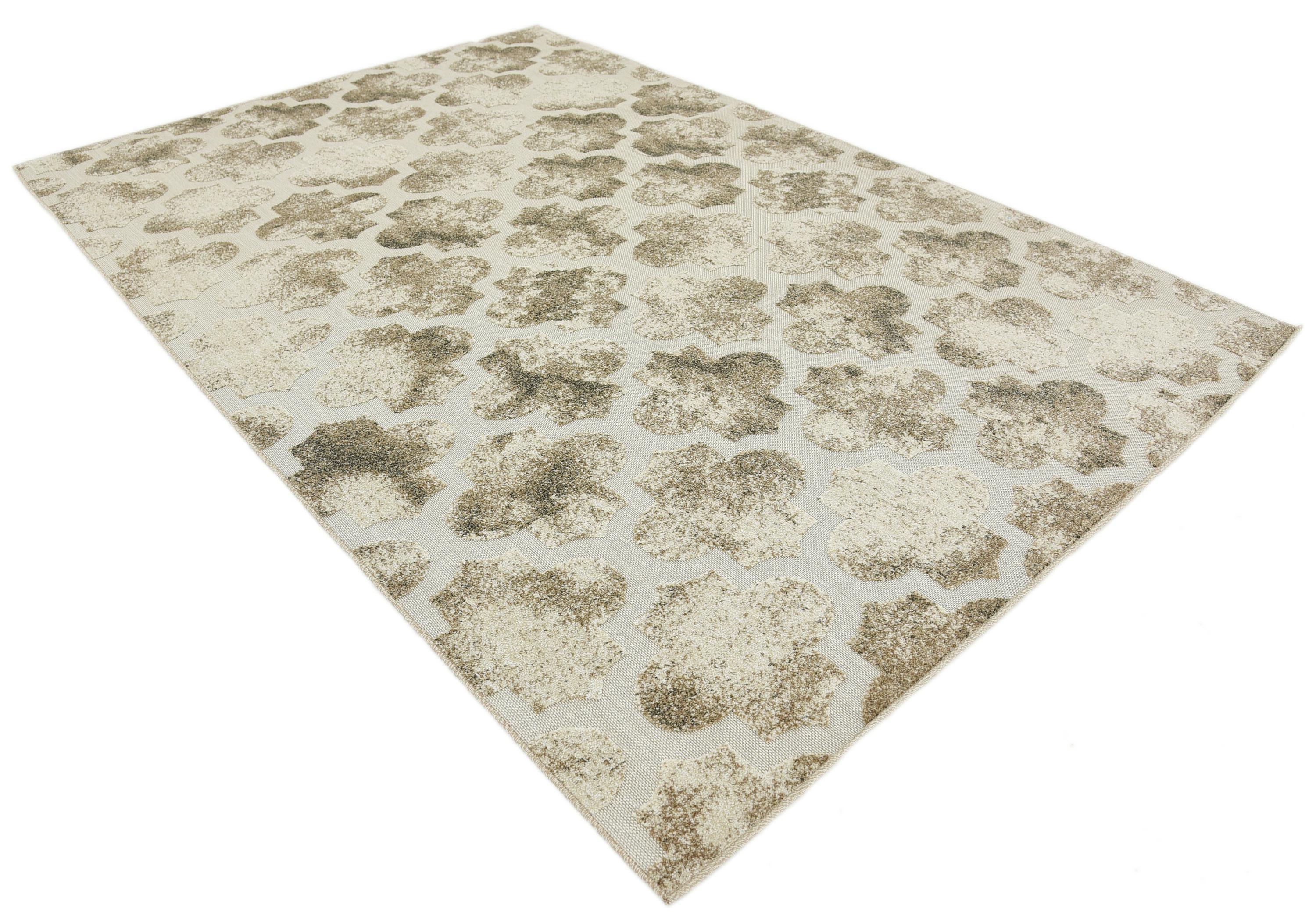 Cream 6' x 9' Outdoor Trellis Rug eSaleRugs