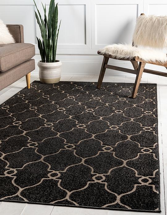 Black 9 X 12 Outdoor Trellis Rug Area Rugs Erugs Main Image Of Rug